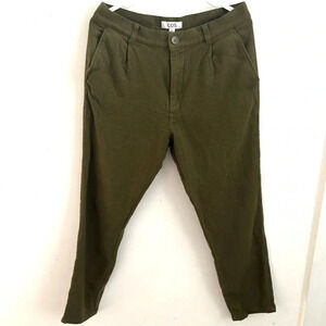 Cos pants Women’s Sz 32 olive green pleated wool straight leg  Career Office